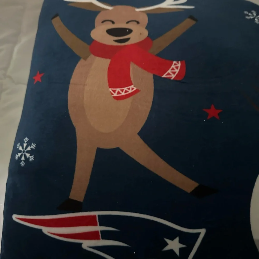 NWT New England patriots holiday pillows. soft plush 14”x17”